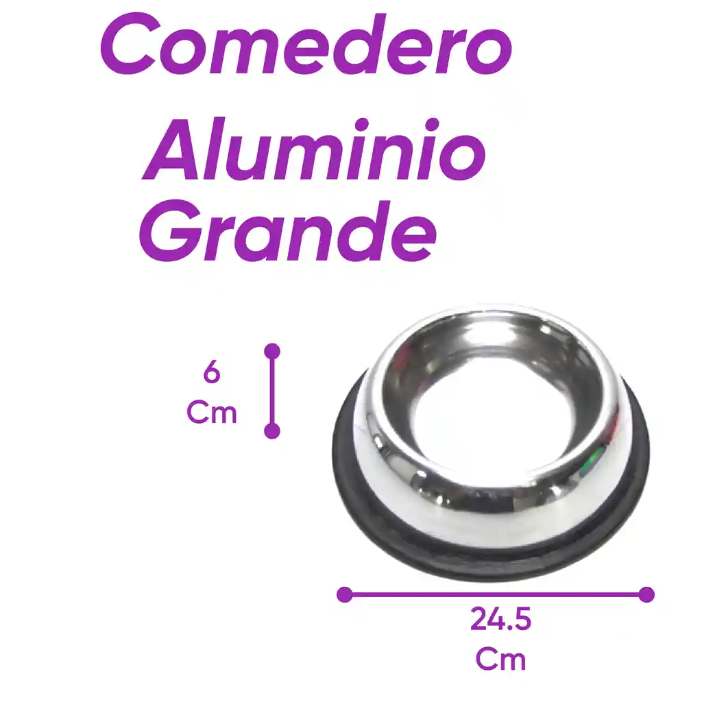 Comedero Aluminio Grande D. 24,5 A 6 Cm