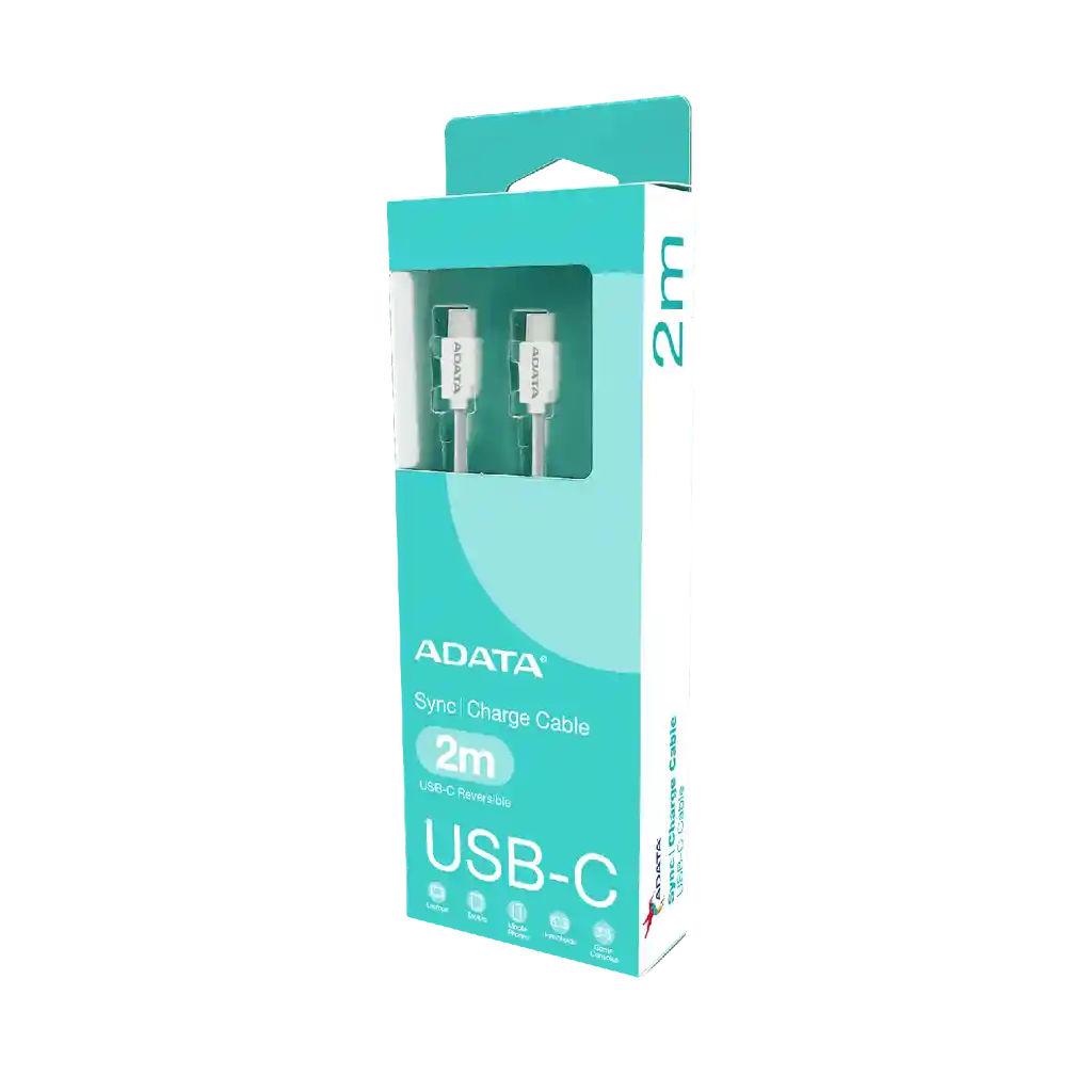 Cable Usb-c A Usb-c Adata 2 Mtr 100w Pd/qc Blanco