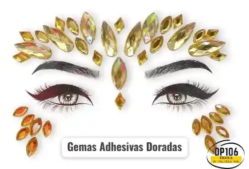 Gemas Doradas Adhesivas Piedritas Cristales Decorativos