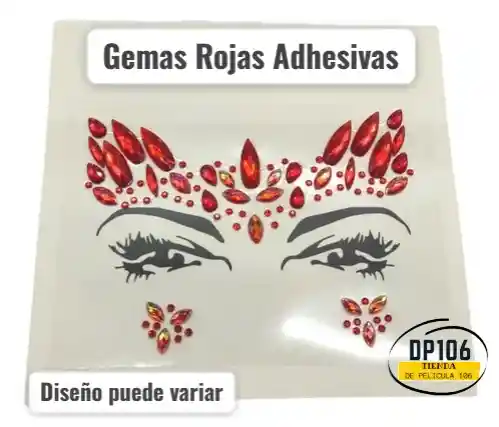 Gemas Rojas Adhesivas Piedritas Cristales Decorativos