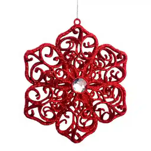 Adorno Arbol Santini Copo Nieve 11x3cm Rojo Polipropileno