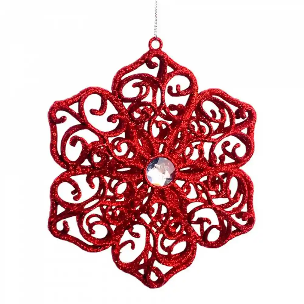 Adorno Arbol Santini Copo Nieve 11x3cm Rojo Polipropileno