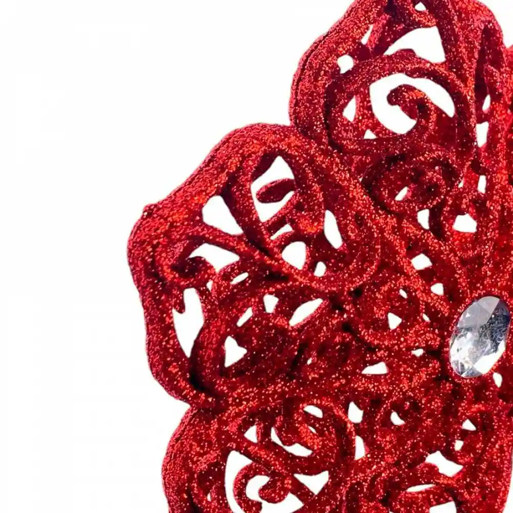 Adorno Arbol Santini Copo Nieve 11x3cm Rojo Polipropileno