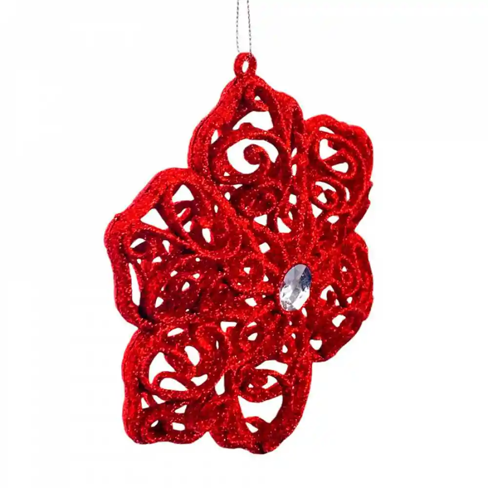 Adorno Arbol Santini Copo Nieve 11x3cm Rojo Polipropileno