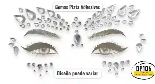 Gemas Plata Adhesivas Piedritas Cristales Decorativos
