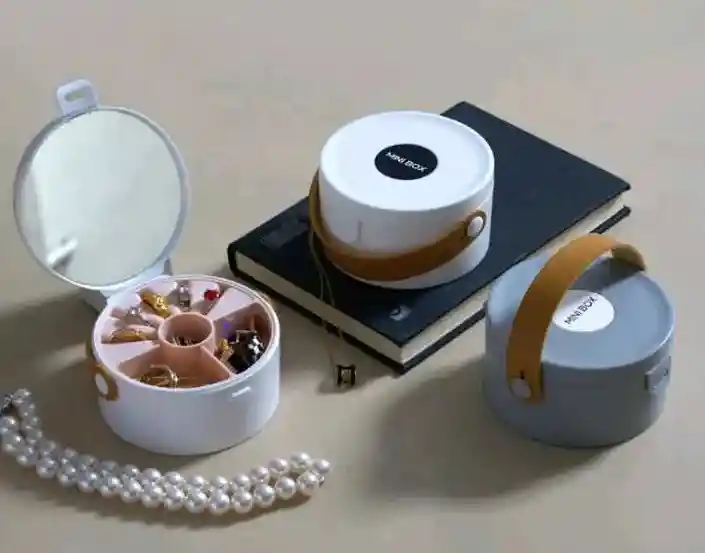 Mini Joyero Redondo Con Espejo