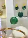 Anillo Redondo Arte Resina Aguamarina