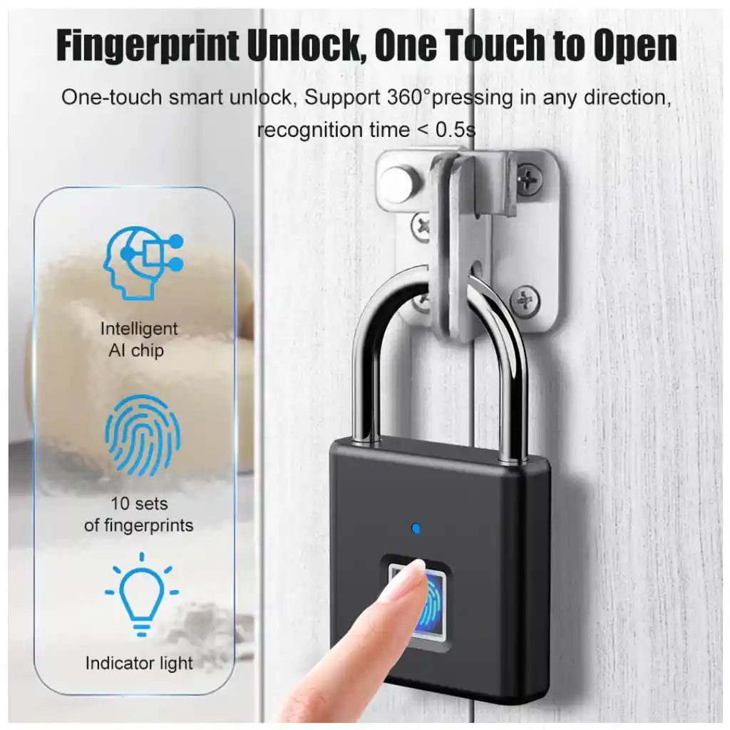 Candado De Seguridad Y Detector De Huellas