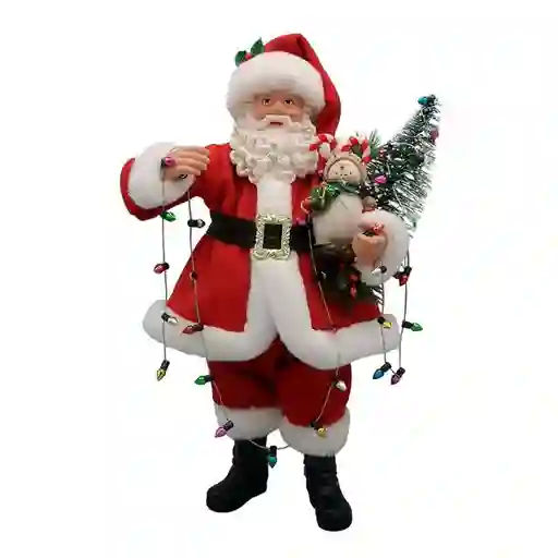 Santa Santini Con Arbol 105x28cm Rojo Plastico
