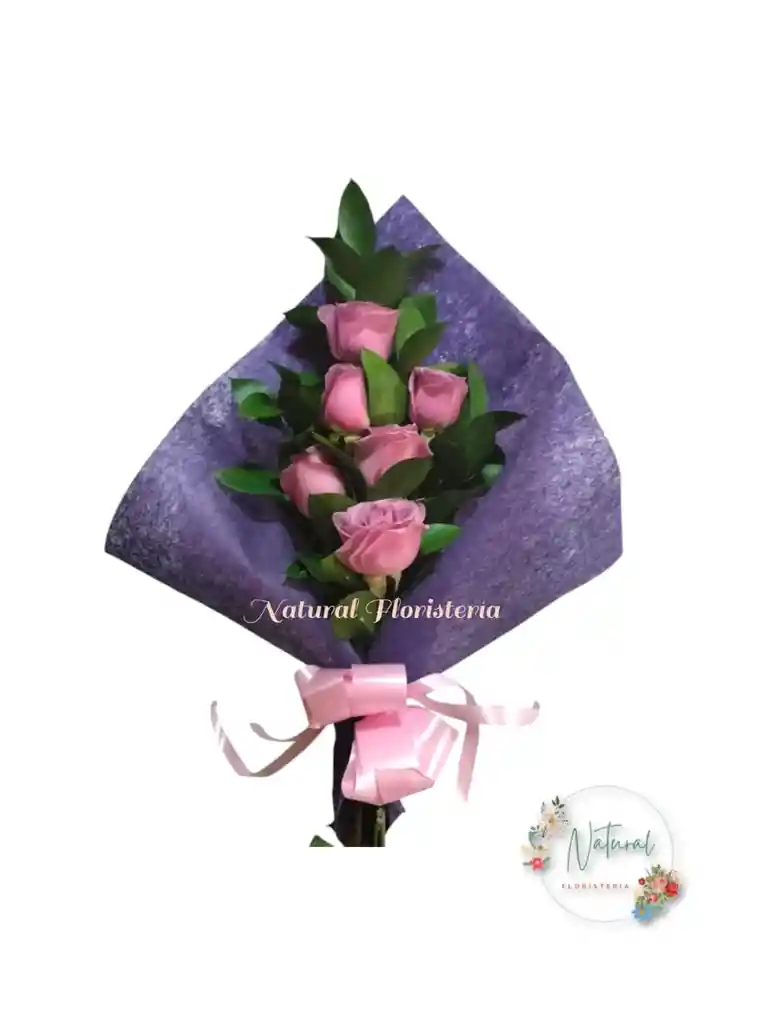 Bouquet De 6 Rosas Moradas