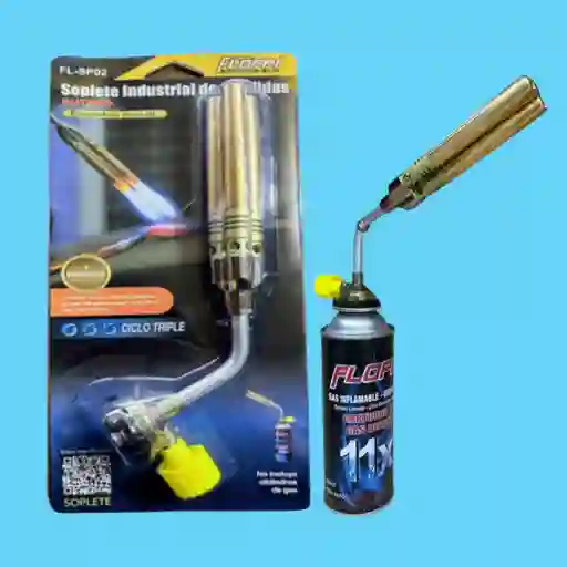 Antorcha Triple Salida Floppi Industrial Encendedor Fl-sp02 + 1 Gas Butano 450ml