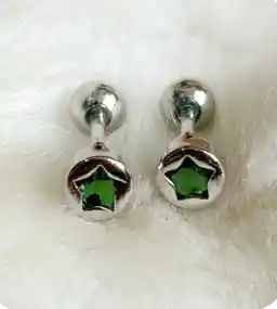Topos Estrella Verde Con Broche De Seguridad