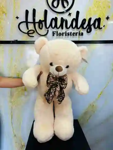 Peluche Blanco Con Moño De Lentejuelas