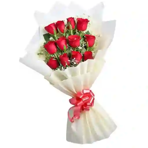 Flores De Rosas Rojas En Papel Coreano Blanco