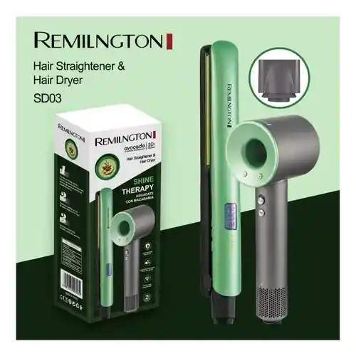 Set Plancha De Cabello Aguacate + Secador