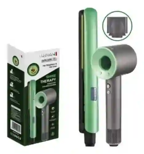 Set Plancha De Cabello Aguacate + Secador