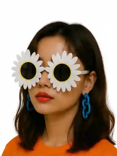 Gafas En Forma Flor Margarita Despedida Soltera Rosada Blanco X2