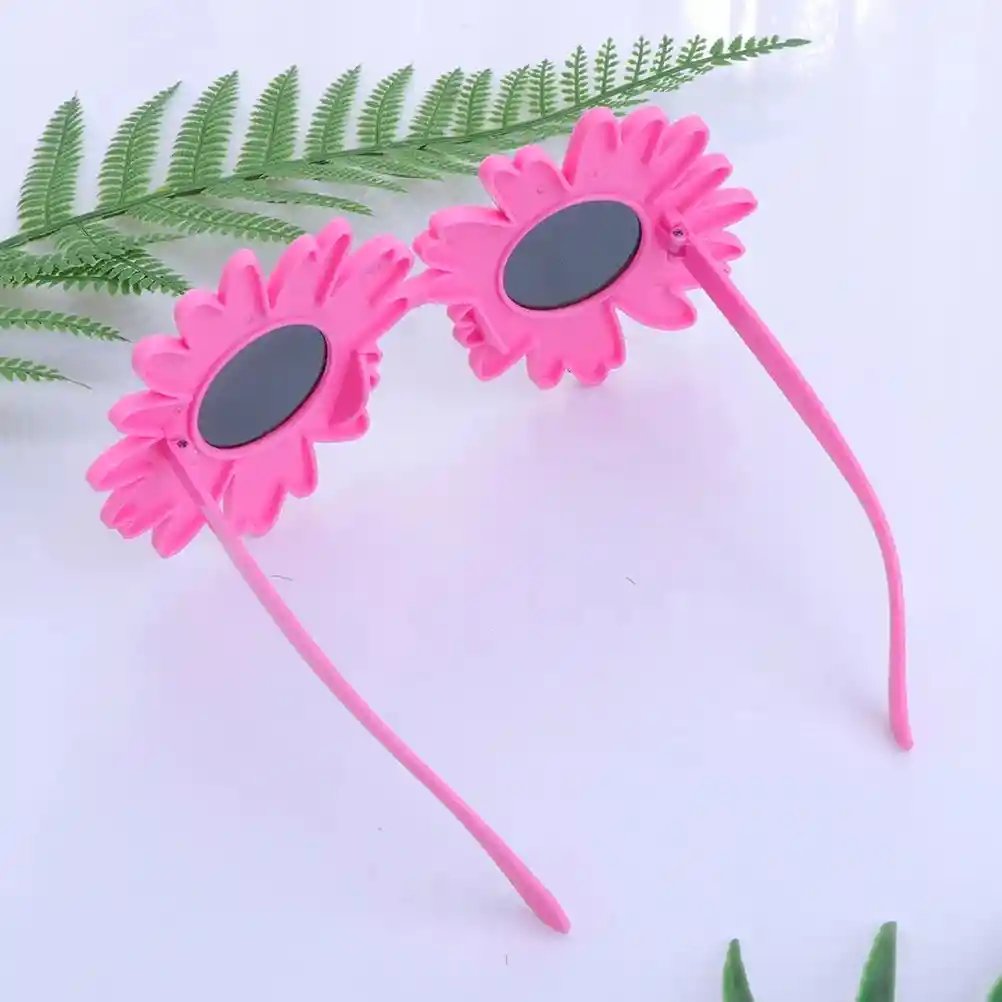 Gafas En Forma Flor Margarita Girasol Despedida Soltera Rosada X2