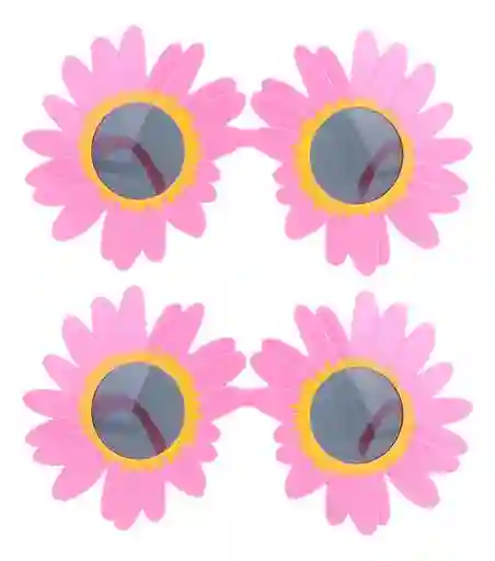 Gafas En Forma Flor Margarita Girasol Despedida Soltera Rosada X2