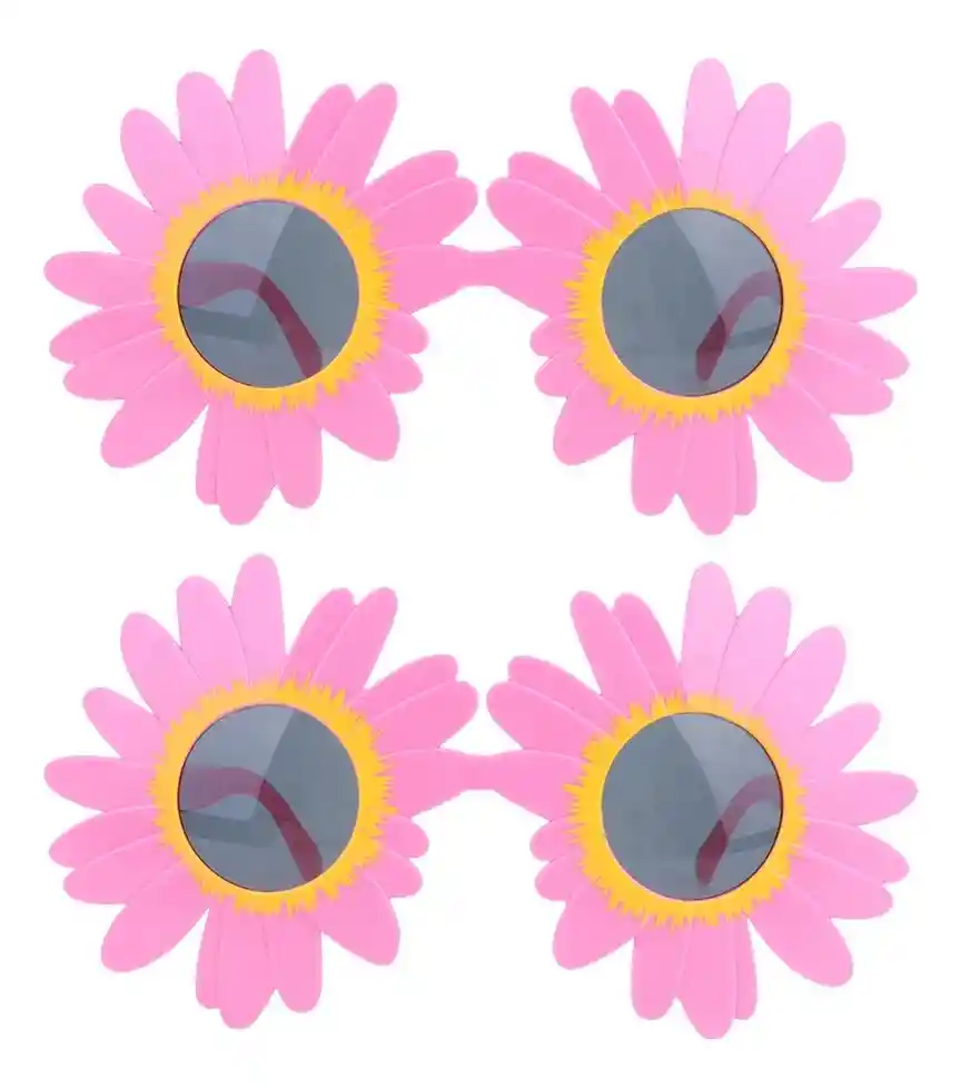 Gafas En Forma Flor Margarita Girasol Despedida Soltera Rosada X2