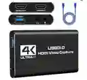 Capturadora Video Streaming 4k Usb 3.0 60fps Hdmi