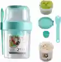 Set Doble Taza Portátil Fitness Recipiente Contenedor Multiu