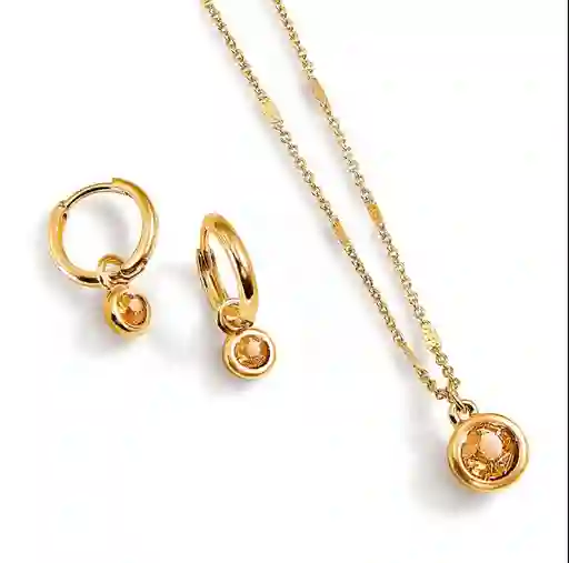 Set Collar + Aretes Citrino Noviembre