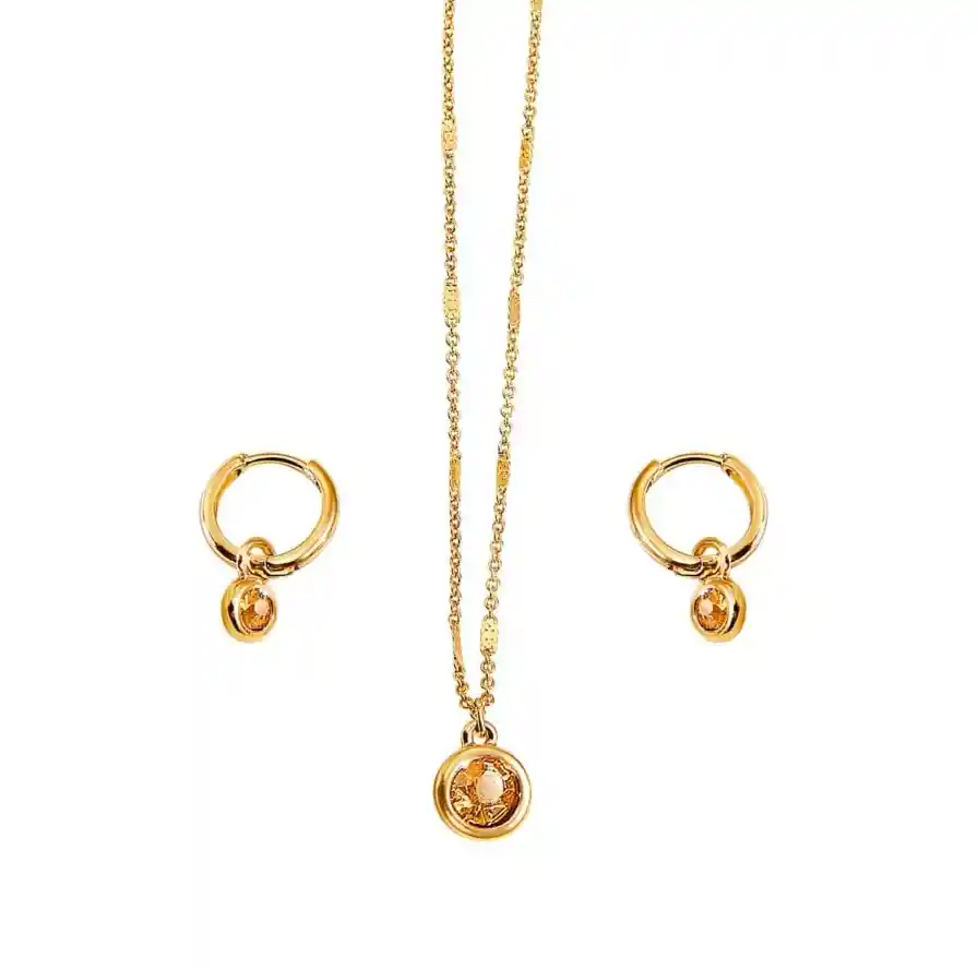 Set Collar + Aretes Citrino Noviembre