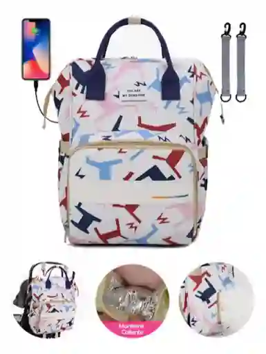 Pañalera Multifuncional Tipo Morral Bolso Bebe Mochila Estampada