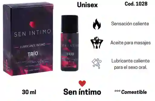 Lubricante Íntimo Comestible 30 Ml Trío Hot
