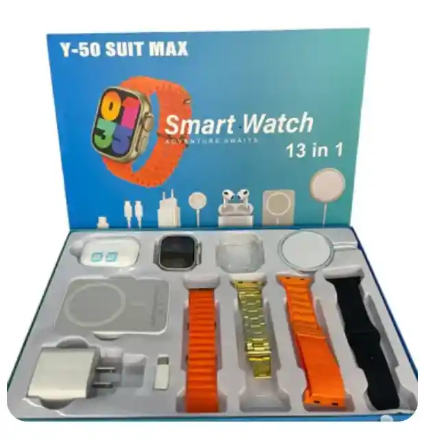 Combo Smartwatch Audífonos Y Accesorios 13 En 1 Premium Inteligente Y50