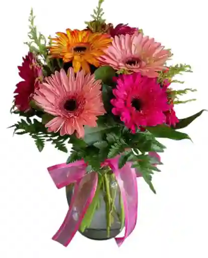 Flores De Gerberas Surtidas En Jarrón