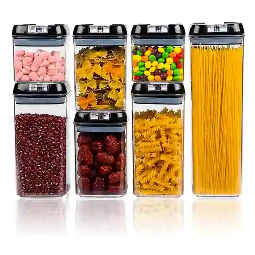 Contenedor Organizador De Cocina Despensa Plástico Set X7
