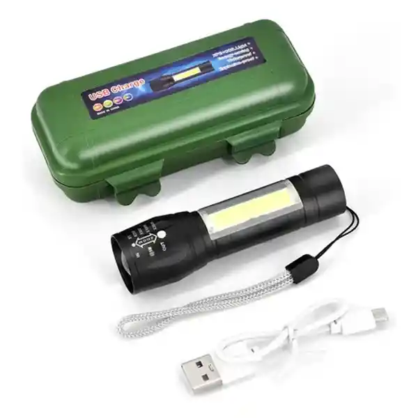 Linterna Tactica Recargable De Larga Distancia Led