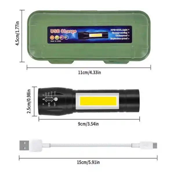 Linterna Tactica Recargable De Larga Distancia Led