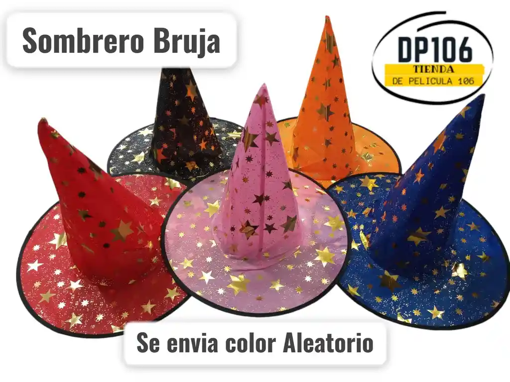 Sombrero Bruja Se Envia Color Aleatorio X 1 Und Halloween