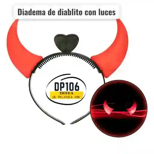 Diadema Diabla Con Luces Diablita Halloween