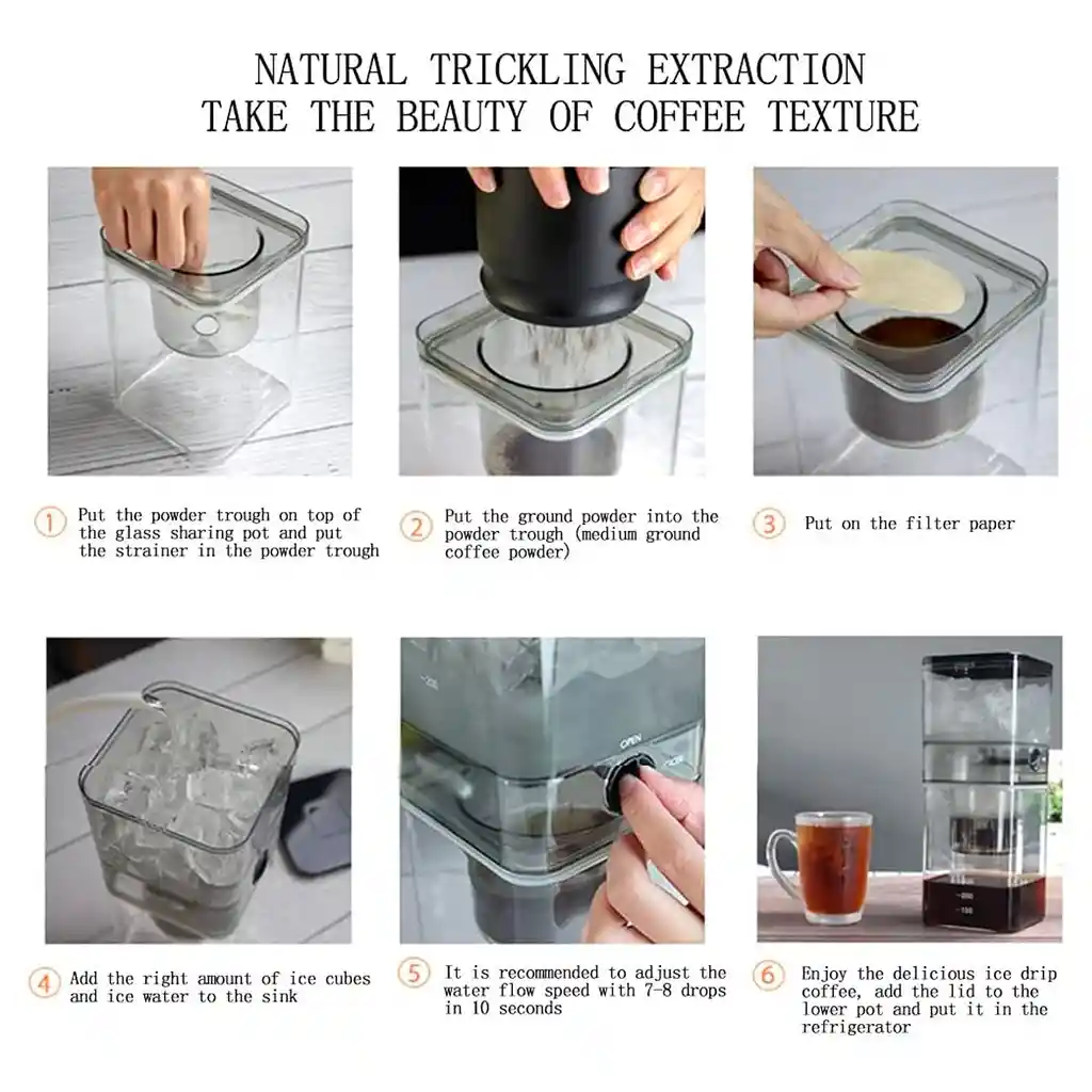 Cafetera Café Frío 500ml Filtro Goteo Manual Hielo