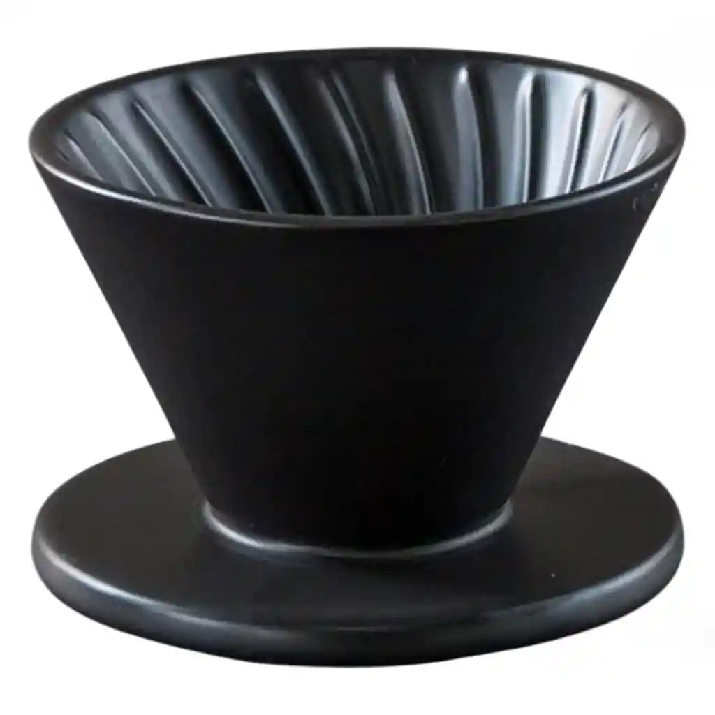 Set Cafetera V60 Cerámica Servidor + Filtro Gotero 1-2 Tazas Negro
