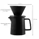 Set Cafetera V60 Cerámica Servidor + Filtro Gotero 1-2 Tazas Negro