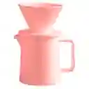 Set Cafetera V60 Cerámica Servidor + Filtro Gotero 1-2 Tazas Rosado
