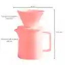 Set Cafetera V60 Cerámica Servidor + Filtro Gotero 1-2 Tazas Rosado