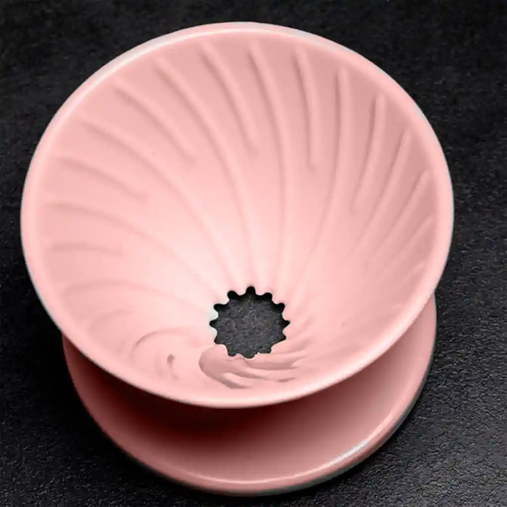 Set Cafetera V60 Cerámica Servidor + Filtro Gotero 1-2 Tazas Rosado