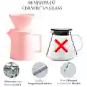 Set Cafetera V60 Cerámica Servidor + Filtro Gotero 1-2 Tazas Rosado