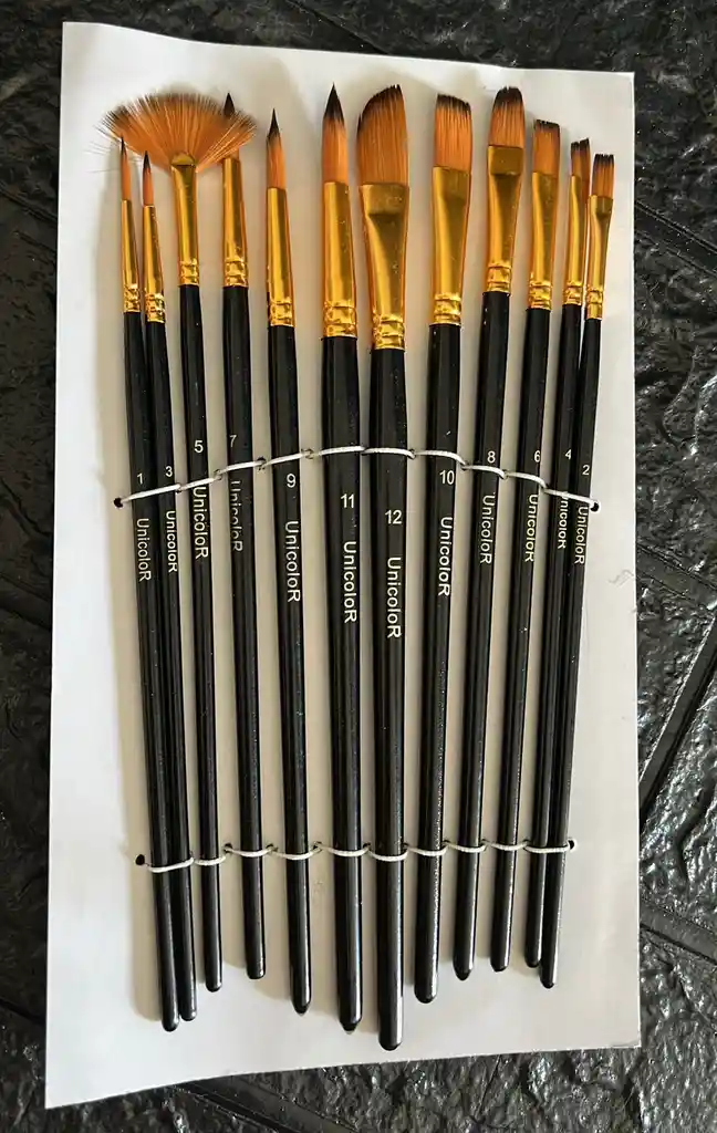 Set De Pinceles Unicolor X12 Unidades