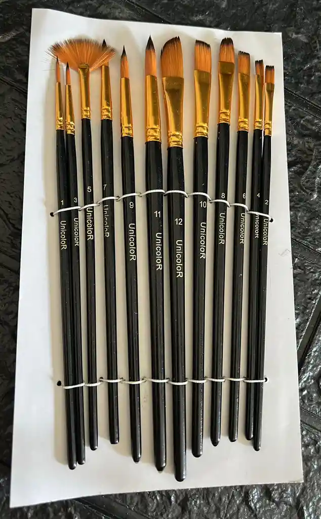 Set De Pinceles Unicolor X12 Unidades