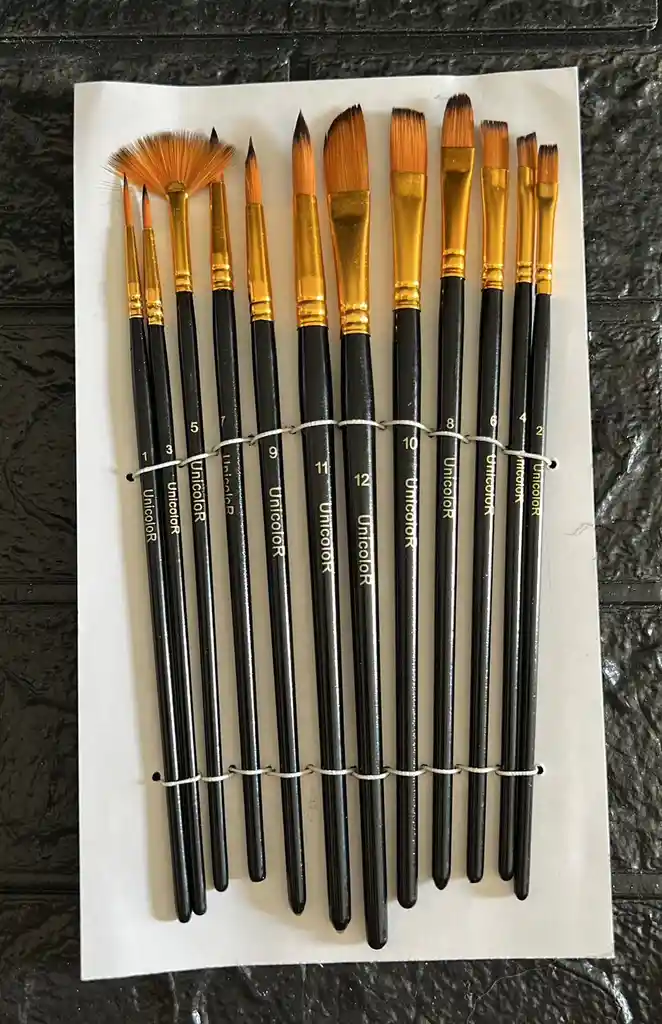 Set De Pinceles Unicolor X12 Unidades
