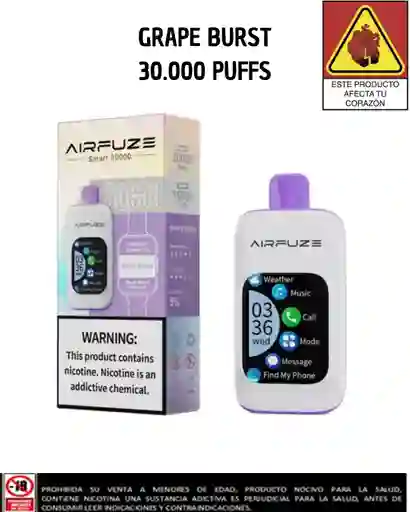 Vapo Airfuze Smart Grape Burts 30.000 Puffs