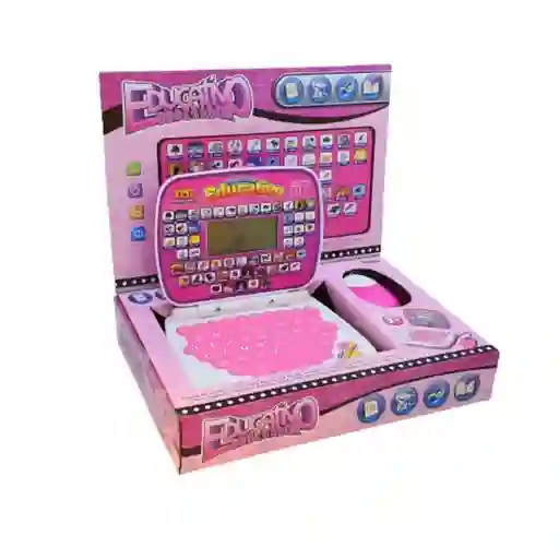 Mini Computador Didáctico Rosado Español Ingles