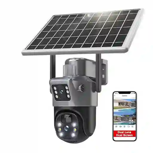 Cámara Doble Lente Solar Wifi 360